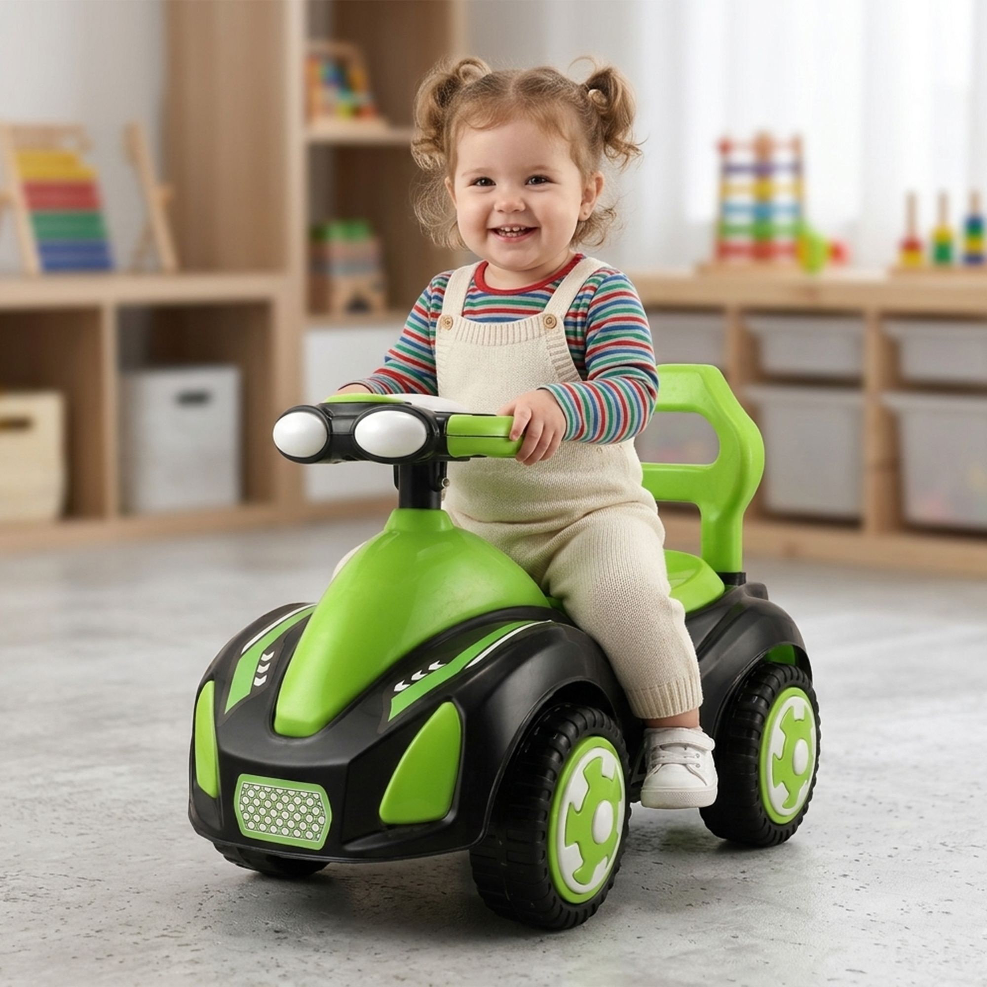 Kids Ride-on car Musical with Backrest Car Non Battery Operated Ride On-image-45