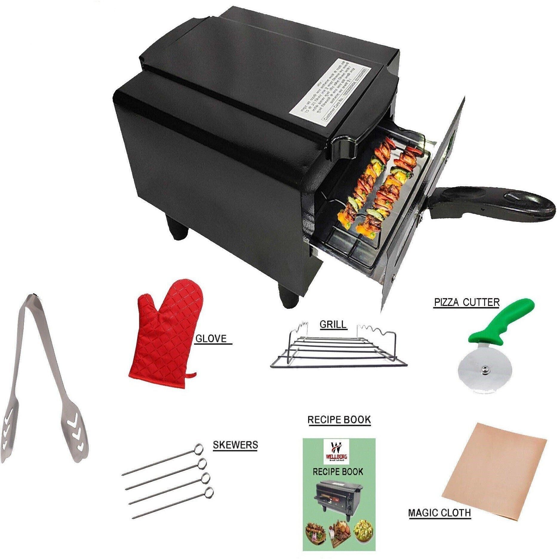 wellberg Heavy-Duty 14-Inch Oven for Grilling, Healthy Tandoori, Baking, and Roasting Electric Tandoor-picture-33