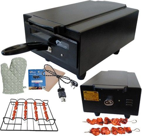"16 Inches"Extra Large Cast Iron Electric Tandoor with Pizza Cutter, Magic Cloth, Aluminium Tray, Shockproof Rubber Legs, Recipe Book (Black) Electric Tandoor-image-25