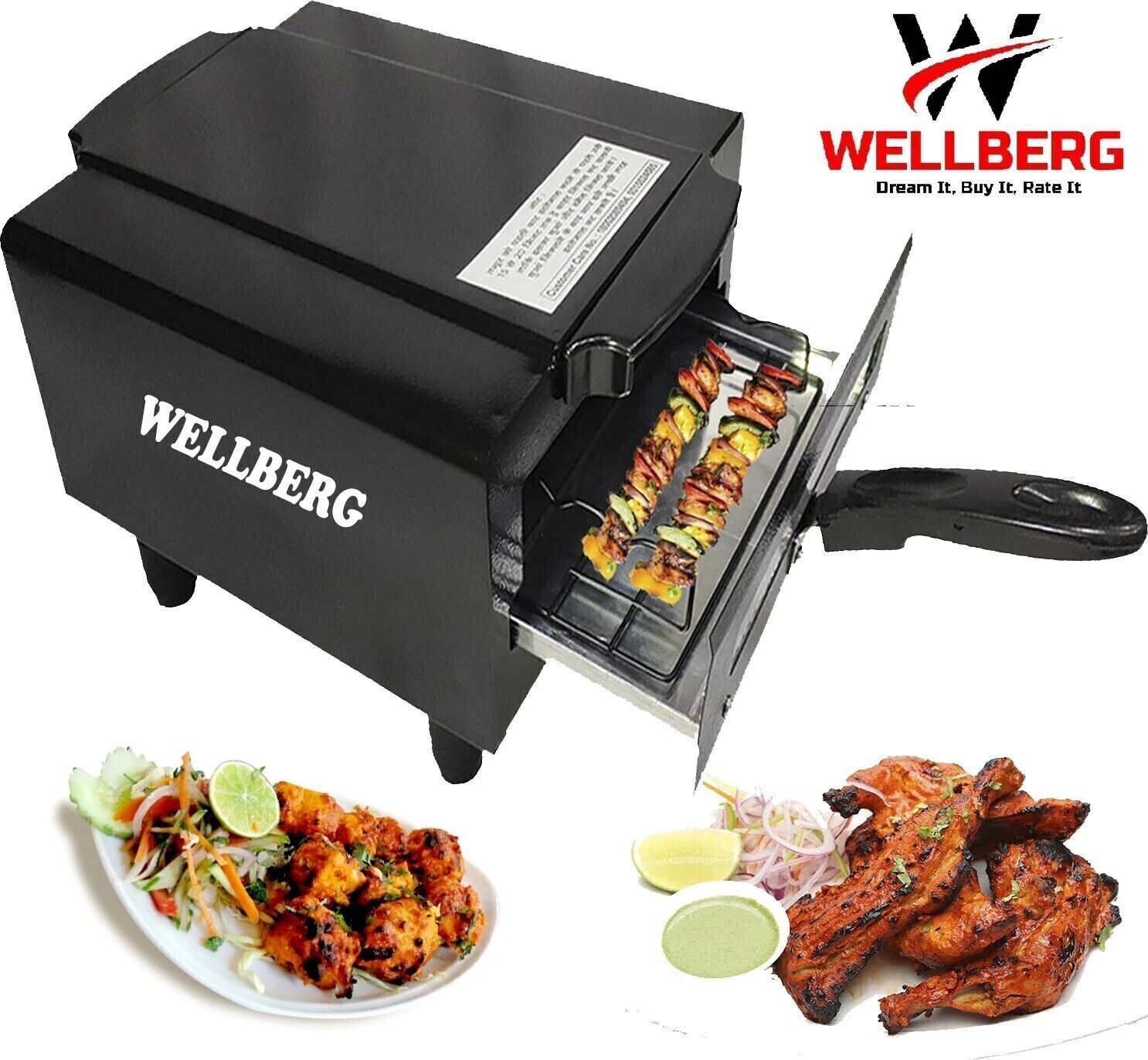 wellberg Heavy-Duty 14-Inch Pizza Oven for Grilling, Healthy Tandoori, and Roasting Needs Electric Tandoor-picture-5