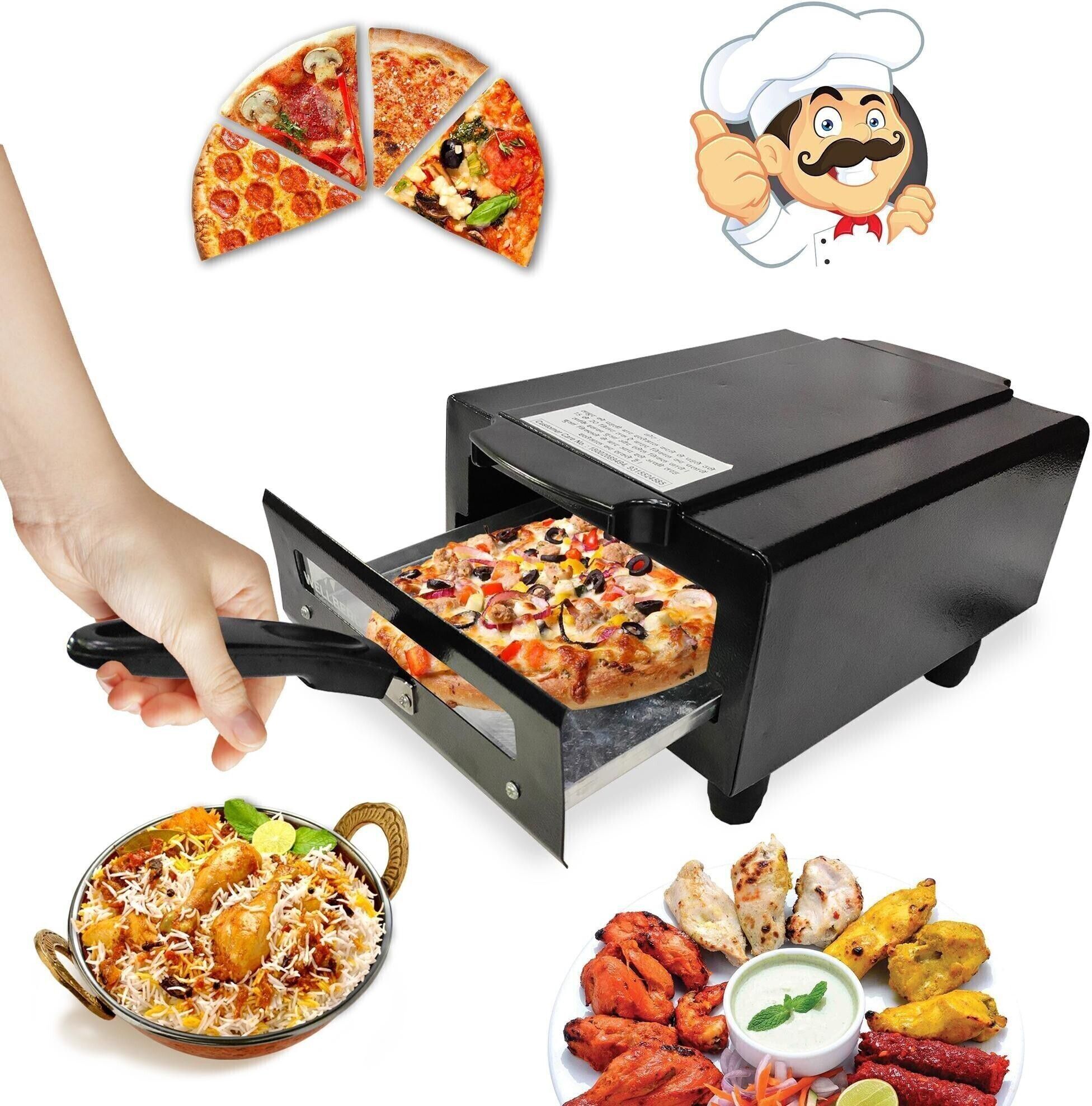 14-Inch Pizza Oven for Oil-Free Baking, Roasting, Grilling, and Healthy Cooking Electric Tandoor-image-19