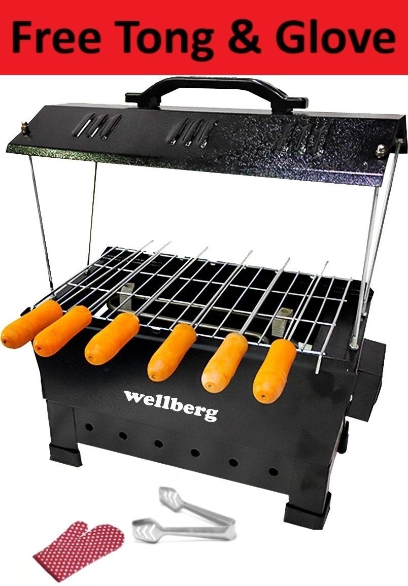 Electric & Charcoal Barbeque Multi Purpose"Grill with 6 Skewers Wooden Handle Electric Grill Big Electric Tandoor Electric Tandoor-image-46