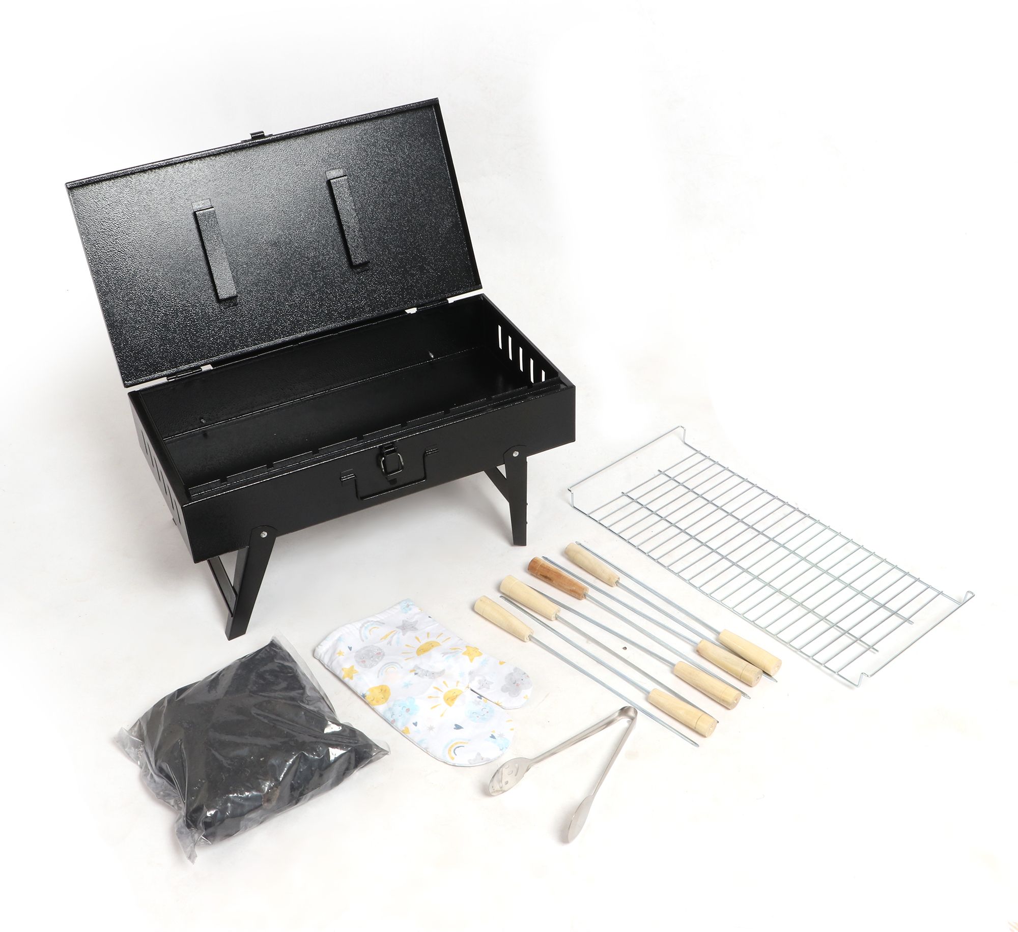 Big Charcoal Grill Barbeque with Tong,8 Skewers,1Grill,1barbeque grill grilling Electric Tandoor-image-38