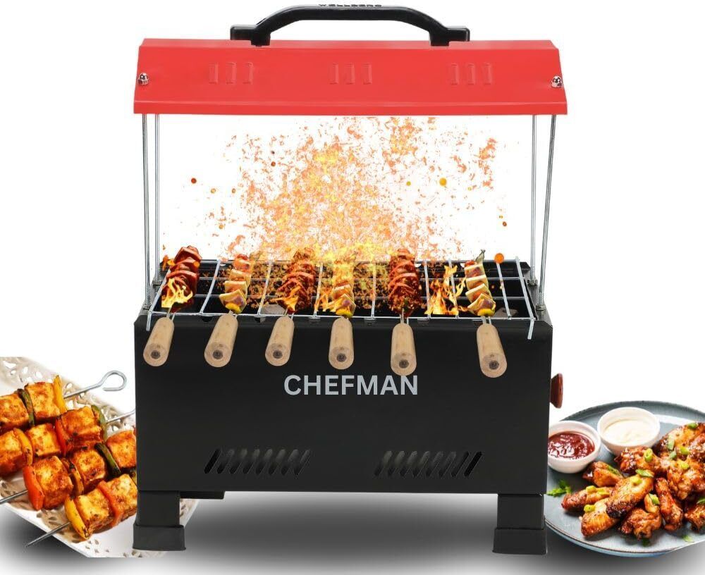 chefman 2-in-1 Portable Barbecue Grill for Home, Camping & Outdoor Cooking, Charcoal & Electric Tandoor-picture-47