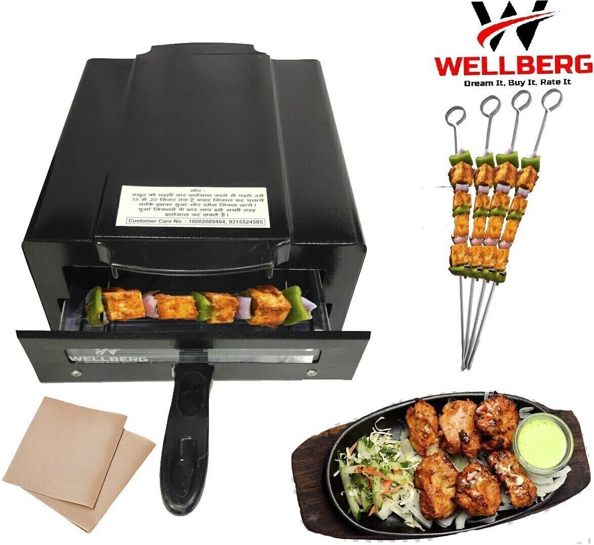 wellberg 14-Inch Premium Heavy-Duty Pizza Oven for Healthy Baking, Roasting, and Cooking Electric Tandoor-picture-28