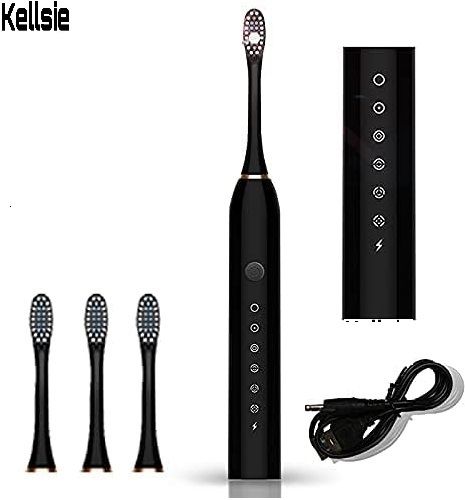 Kellsie Rechargeable Ultrasonic Tooth Brush IPX7 Waterproof Cleaning Toothbrushes Adults Electric Toothbrush