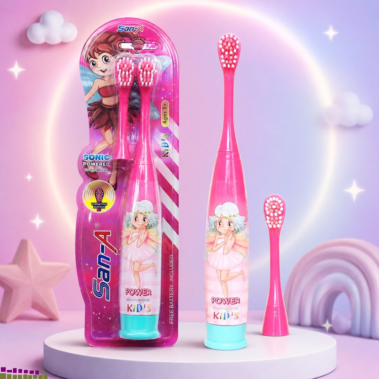 BZILO Cartoon Electric Soft Toothbrush Battery Powered for Girls Design may vary A89 Electric Toothbrush-image-46