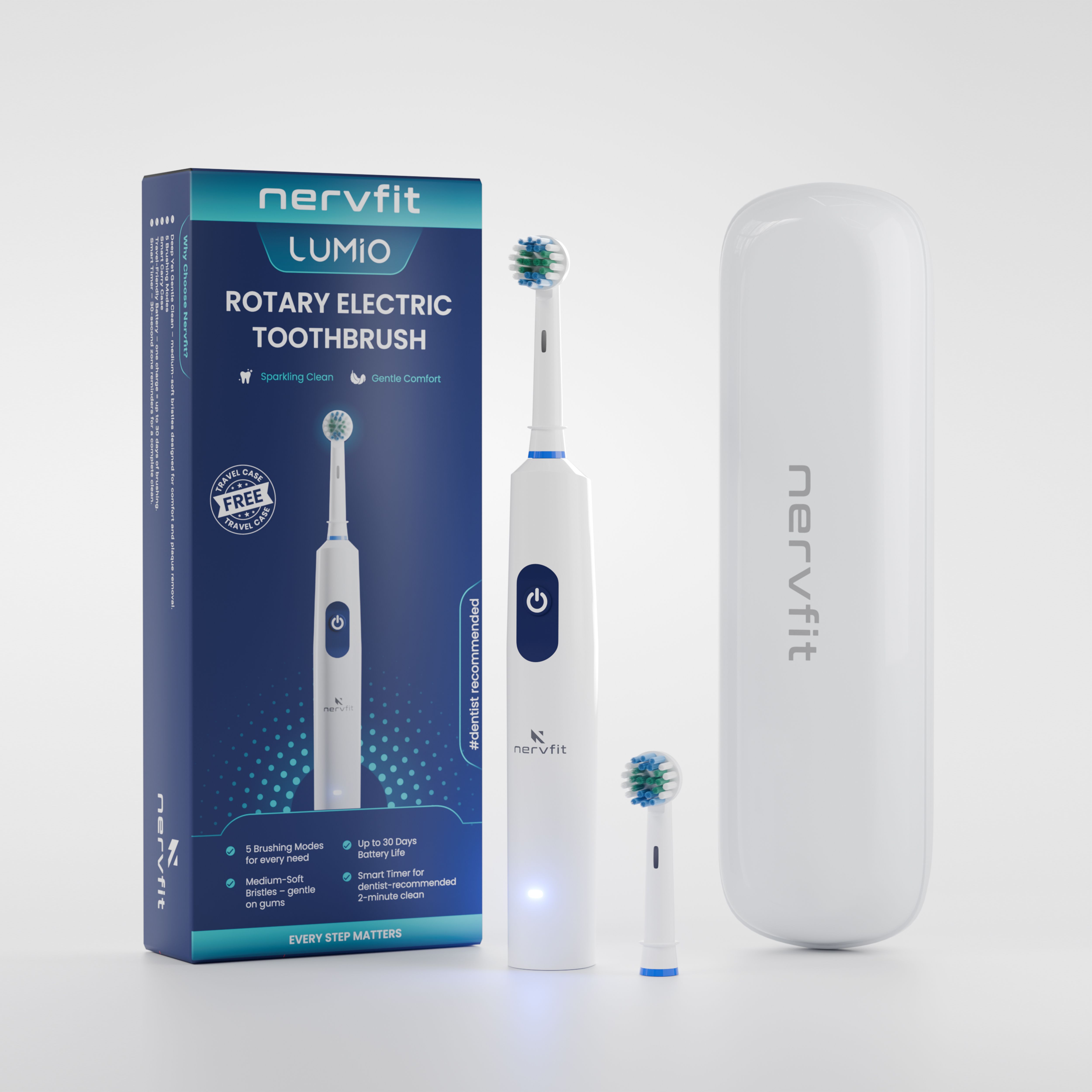 Nervfit Lumio Rotary Electric Toothbrush, 6 Modes, Dupont Bristles, Deep Clean Electric Toothbrush-image-39