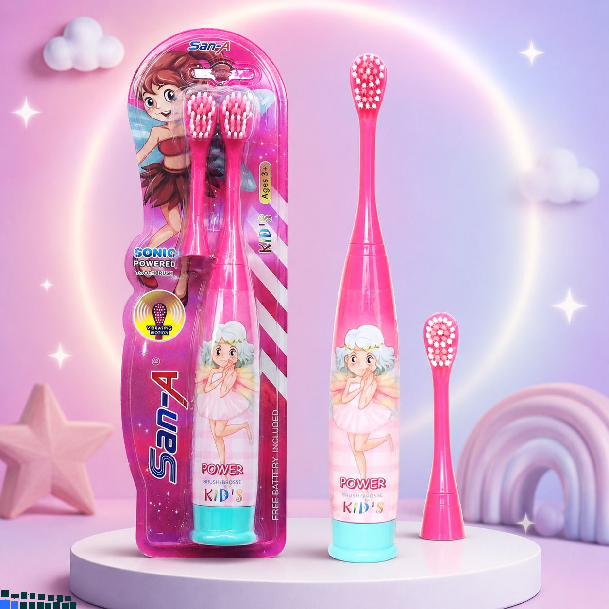 BZILO Cartoon Electric Soft Toothbrush Battery Powered for Girls Design may vary A83 Electric Toothbrush-image-42