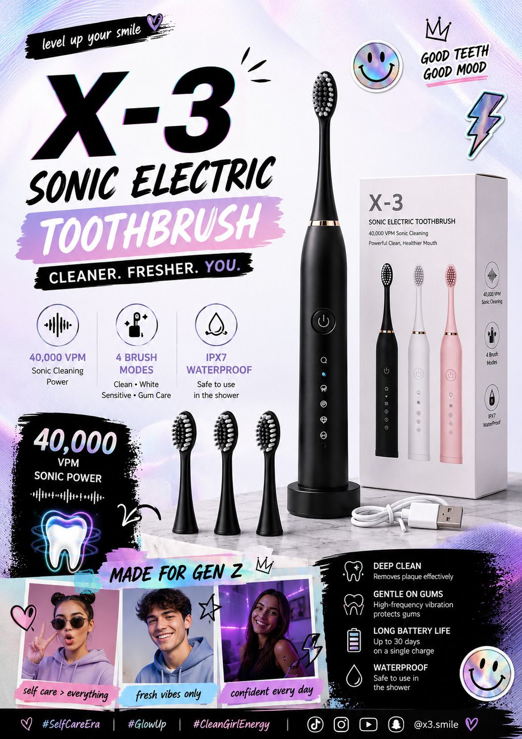 MVC ENTERPRISE UltraFlex Sonic Clean Pro Electric Toothbrush Ultra Soft Toothbrush Electric Toothbrush-image-43