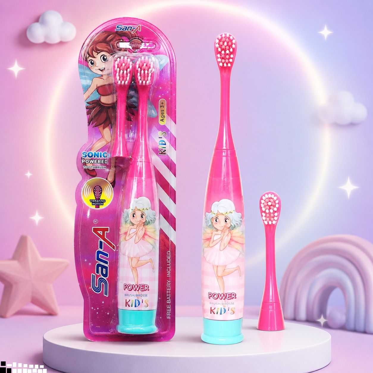 BZILO Cartoon Electric Soft Toothbrush Battery Powered for Girls Design may vary A58 Electric Toothbrush-image-45