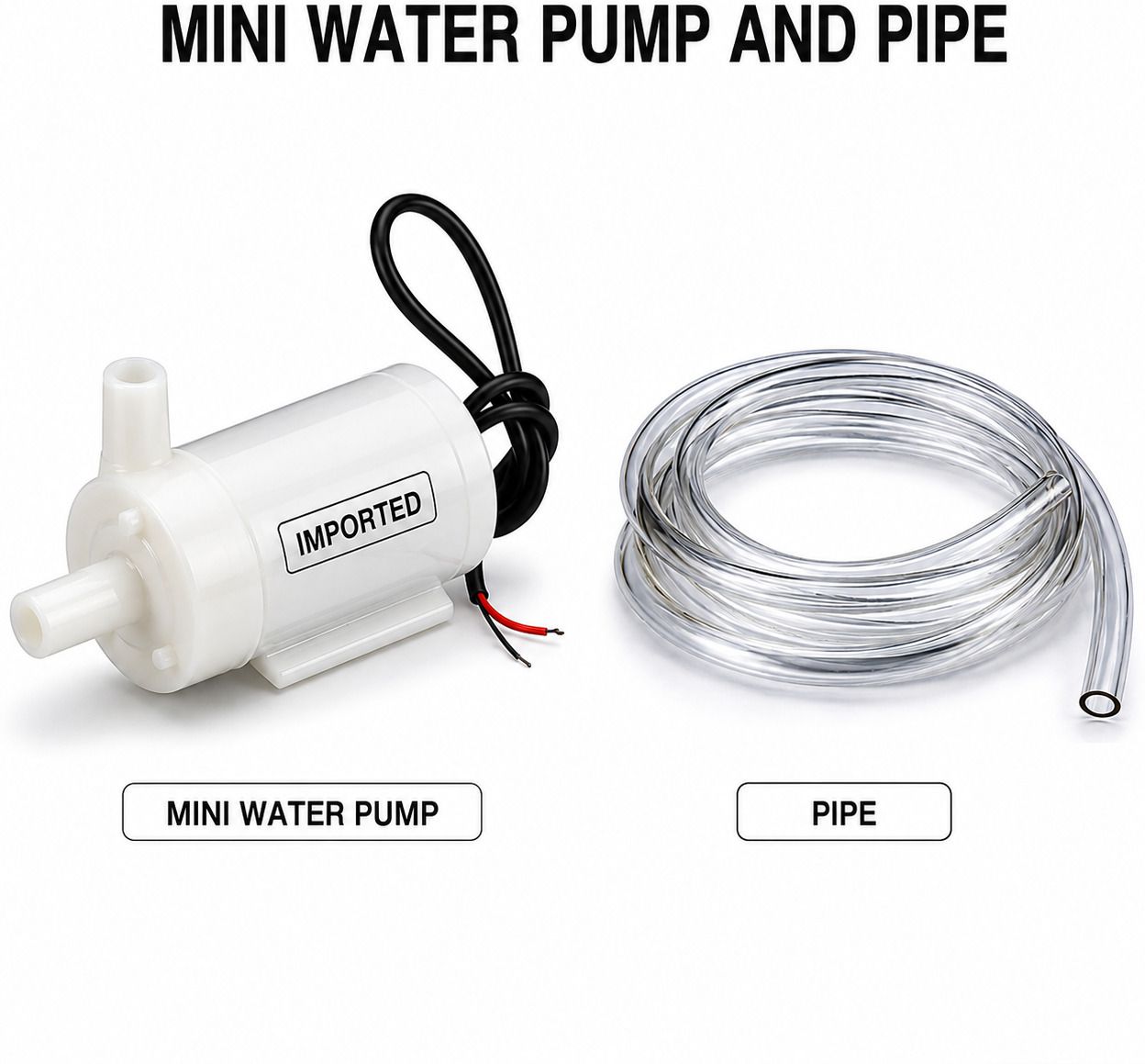 Mini DC Double Nozzle Water Pump 3V-6V With 1 Meter Tube (Pack 1) Electronic Components Electronic Hobby Kit-image-26