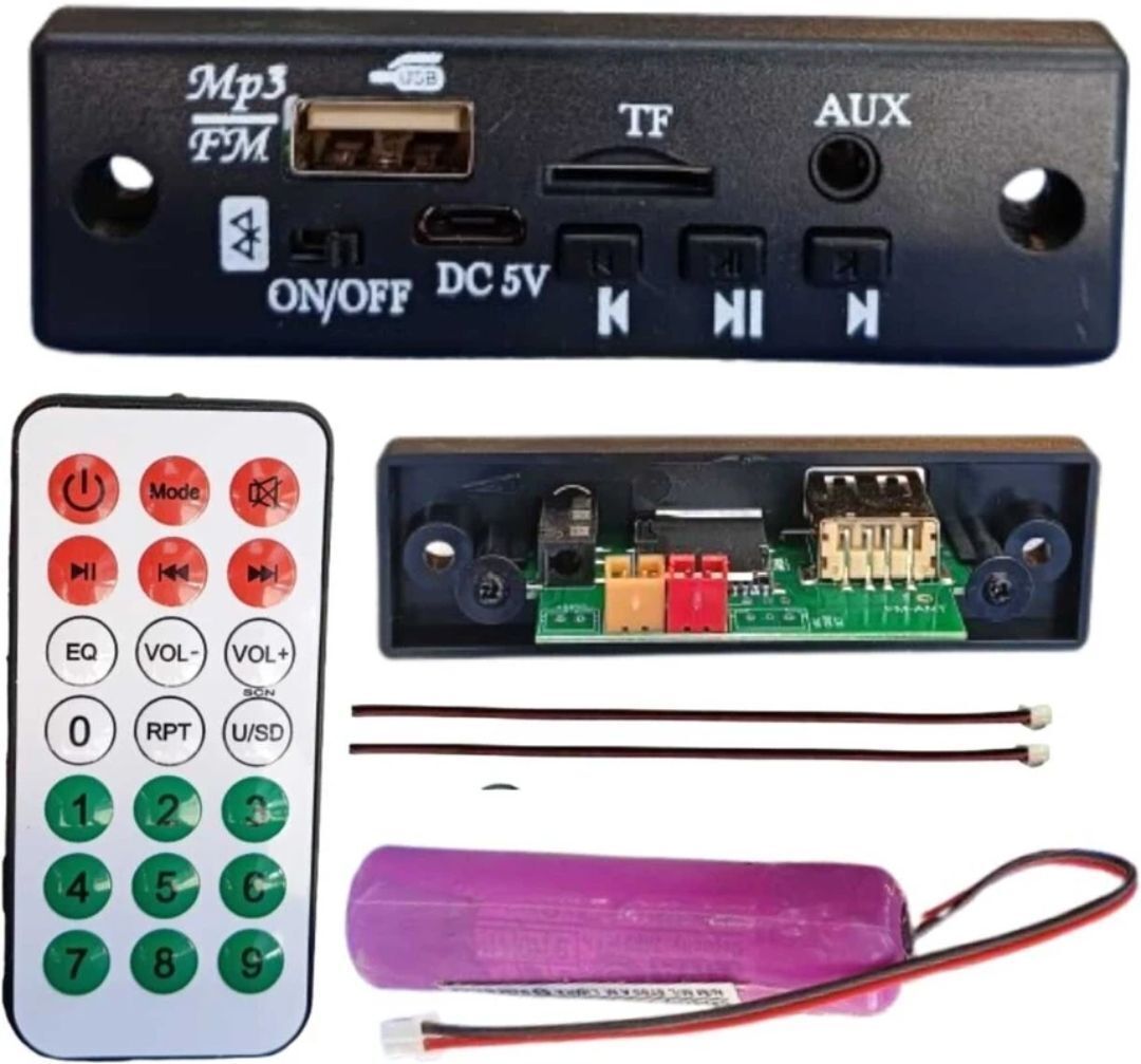 Bluetooth MP3 Module FM/USB/TF/AUX Remote, 2800mah Battery & 2 WiresRRs Electronic Components Electronic Hobby Kit-image-7