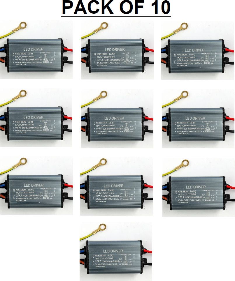 sg flash PACK OF 10 LED Waterproof Driver 50W 300MAHMetal Power Lighting Aluminum Housing Light Electronic Hobby Kit-picture-18
