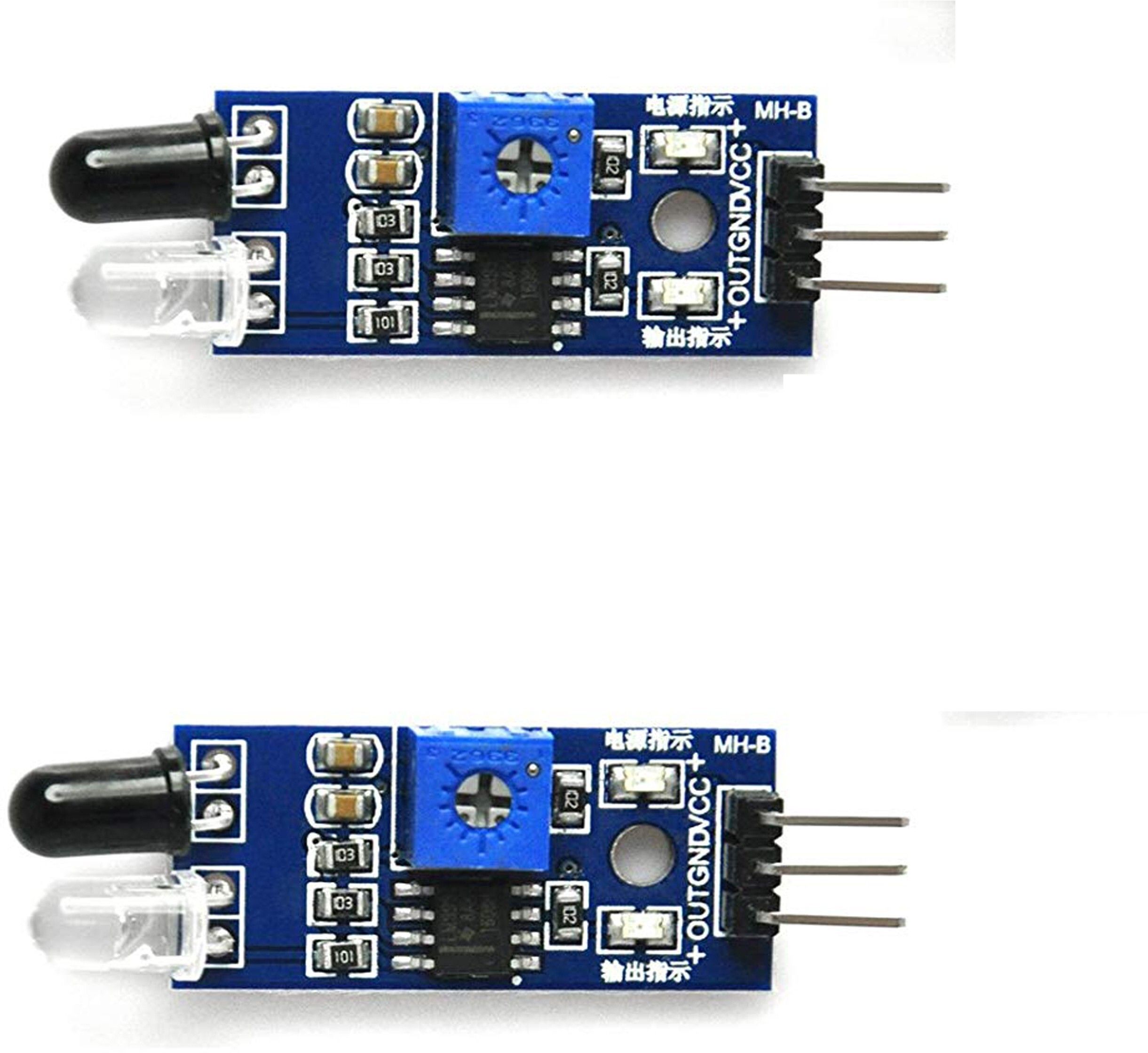 IR Infrared Sensor Module Reflective Photoelectric Light Intensity DIY Kit for Arduino UNO (Pack of 2pcs) Security Circuit and Motion Detector Electronic Hobby Kit-image-0