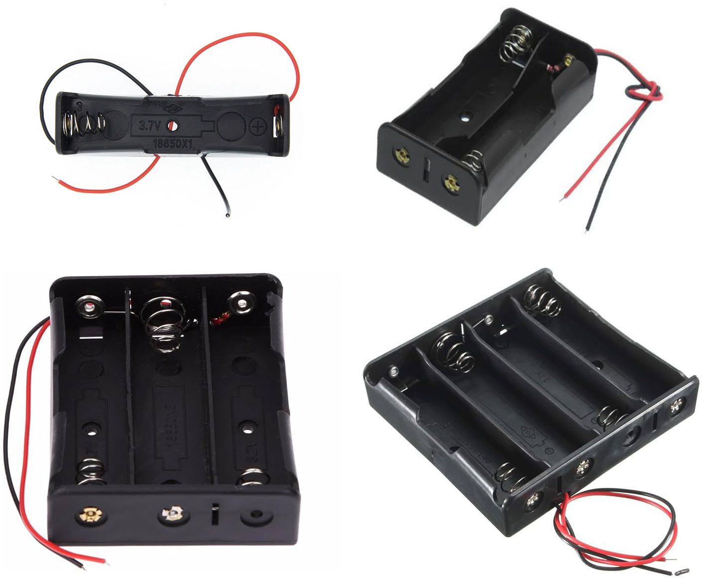 18650 Battery Holder Box for 4s, 3s, 2s & 1s Cells (Pack of 4) DIY Battery Case Electronic Components Electronic Hobby Kit-image-1