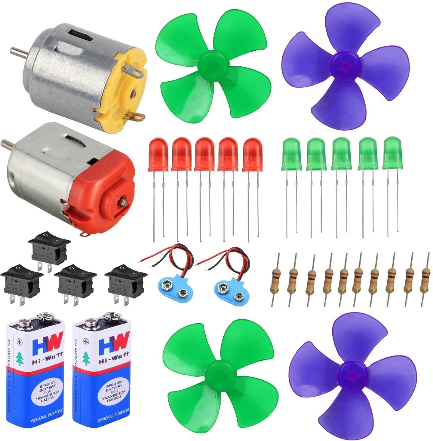 DIY Mini DC Motor Electronics Kit | 2 DC Motors Electronic Components Electronic Hobby Kit-image-7