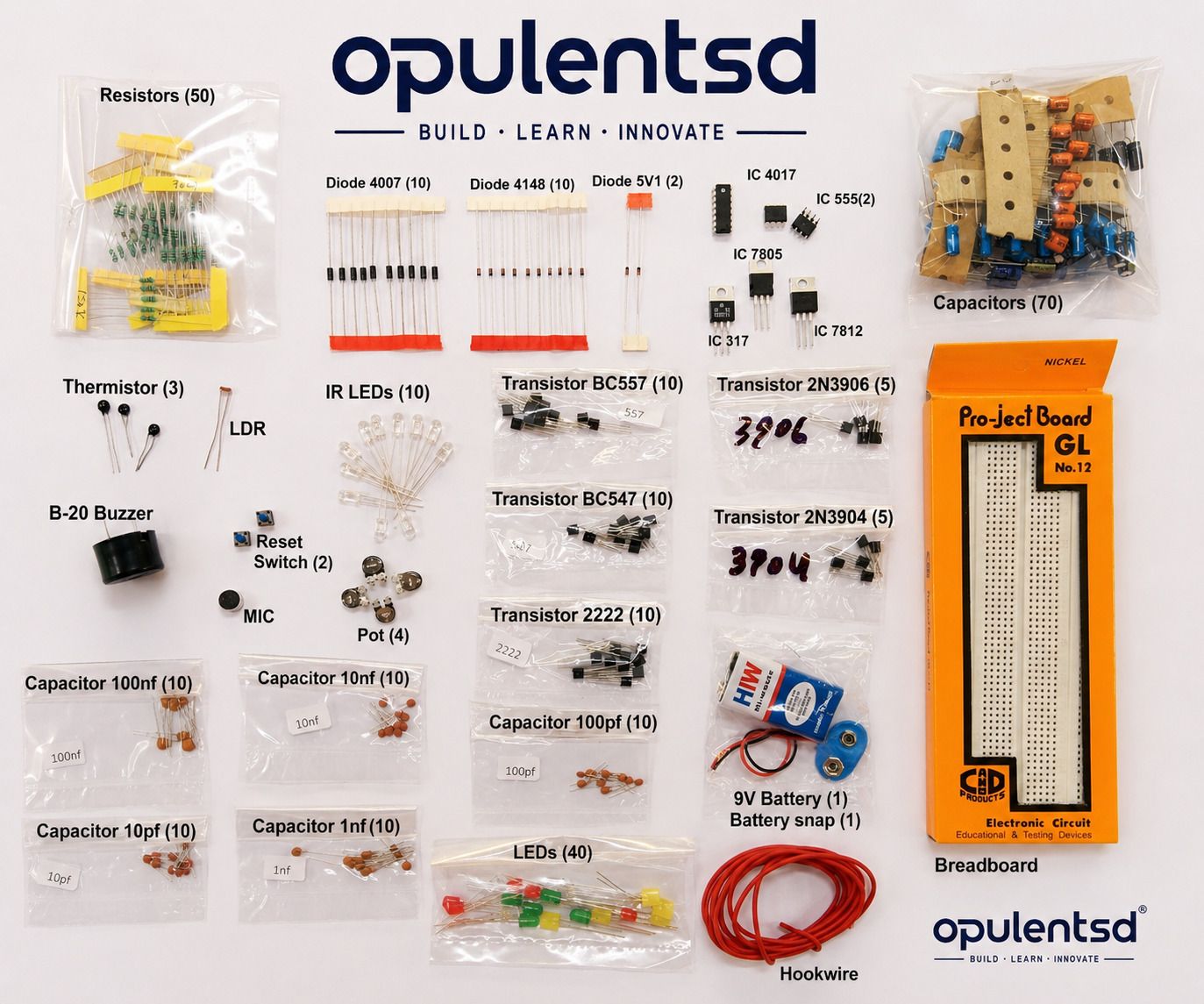opulentsd ATRE-0001 Educational Electronic Hobby Kit Electronic Components Electronic Hobby Kit-picture-1