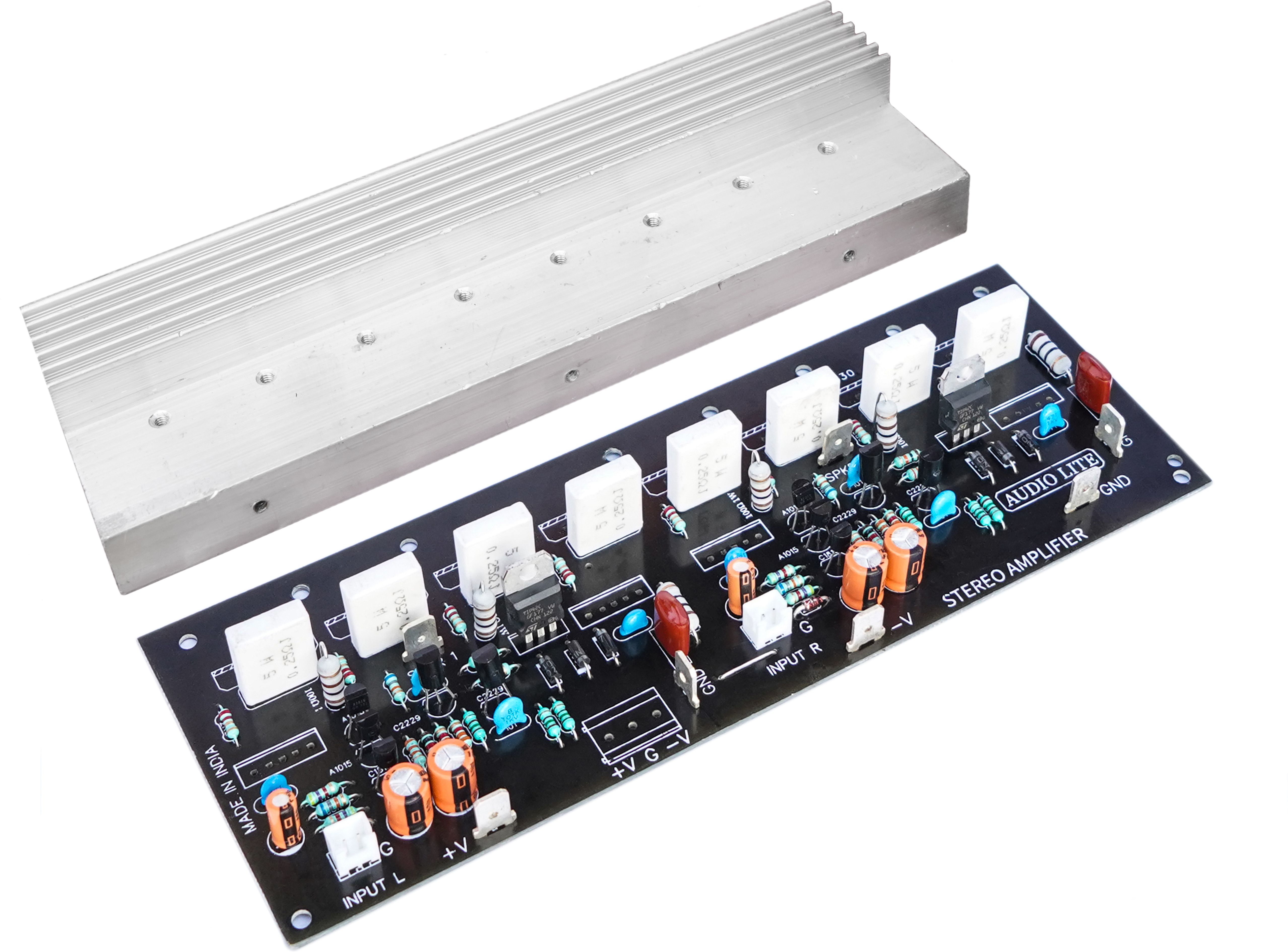 200+200 Watt RMS Stereo Amplifier Board for 2SC5200 + 2SA1943 with Heat Sink Sound Recorder and Sound Circuit Electronic Hobby Kit-image-17