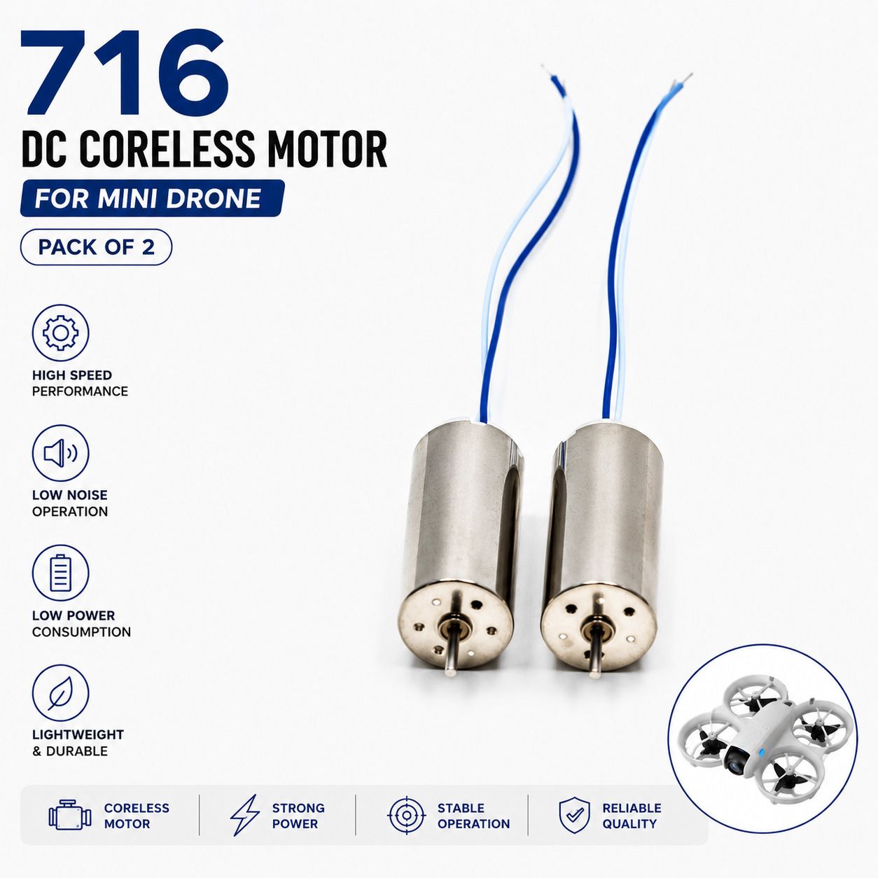 circuitcraft 716 DC Coreless Motor | 3.7V High Speed Micro Motor (Pack 2) Electronic Components Electronic Hobby Kit-picture-40