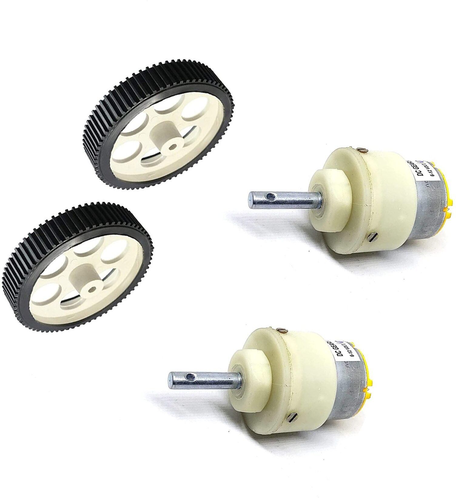 2pcs 6V - 12V 5 Kg-cm 10 rpm DC Metal Geared Motor with 100mm x 20mm Wheel Automotive Electronic Hobby Kit-image-46