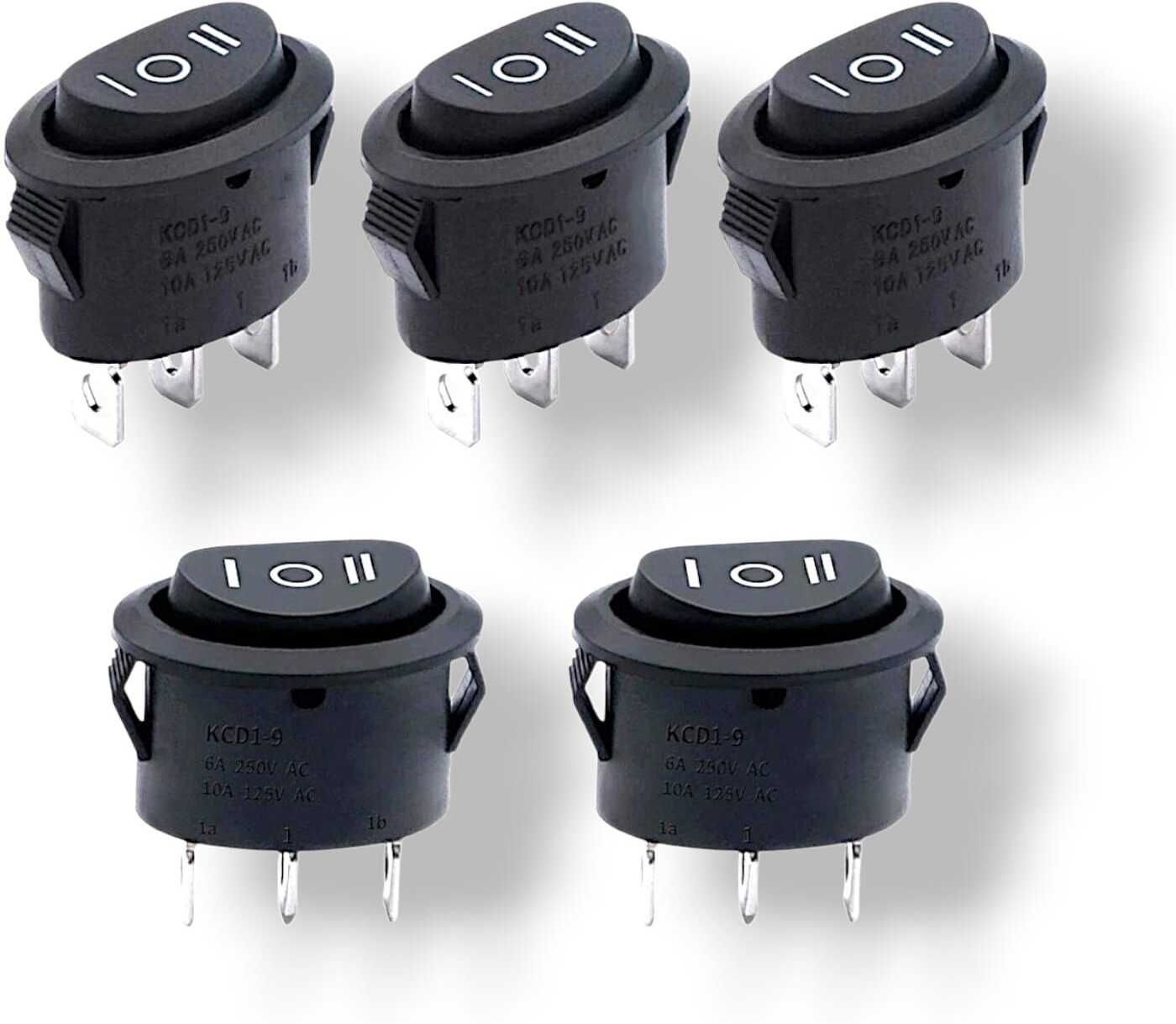 avisri (PACK OF 5)3 Position 3 PIN 6A 250V/10A 125V AC Snap-in Oval Switch Electronic Components Electronic Hobby Kit-picture-13