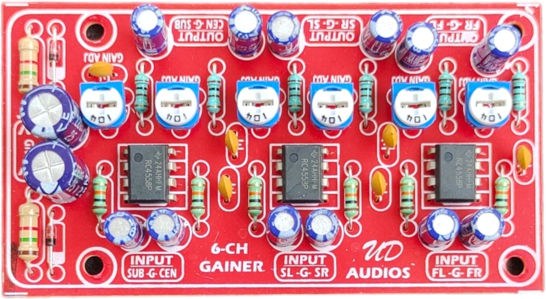 high tech 6 Channel Gainer Board,All Channel Gain Adjustable Use in RC4558 IC,DC15V to 40V Electronic Components Electronic Hobby Kit-picture-24