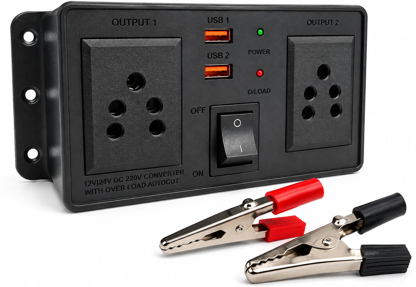 hardtech innovation enterprises 100W 12V/24V DC to AC Power Converter | Dual USB,AC Socket with Crocodile Clips Electronic Components Electronic Hobby Kit-picture-11