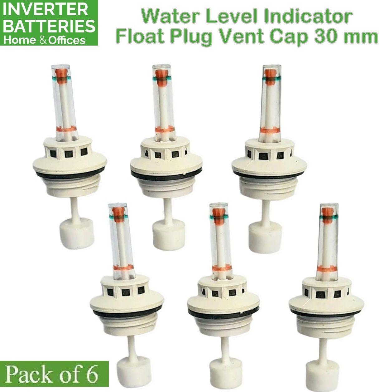 6pc 30mm Inverter Battery Water Level Indicator Tubular Flat Float Cap Vent Plug Dial Indicator-image-30