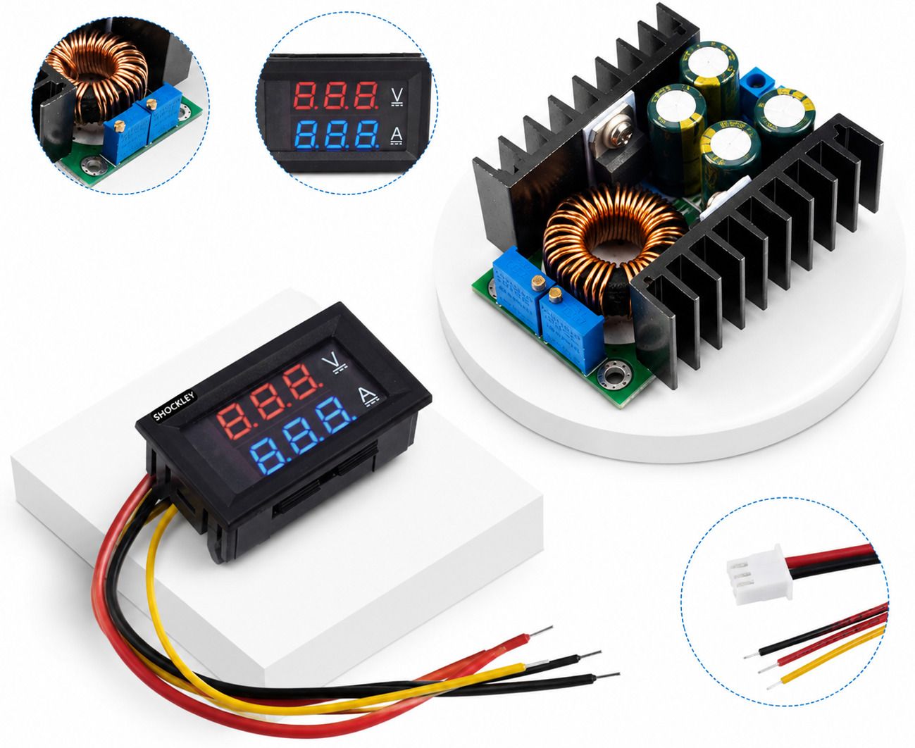 Voltmeter DC 100V 10A and Buck 10A 300W (VoltAmp + XL4016E) Power Supply Electronic Hobby Kit-image-3