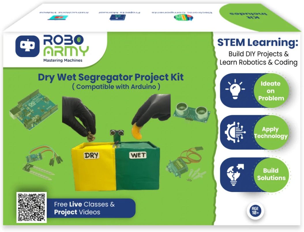 roboarmy DIY Smart Dustbin Waste Sorting System Project Kit for Kids Age 12+ Educational Electronic Hobby Kit-picture-37