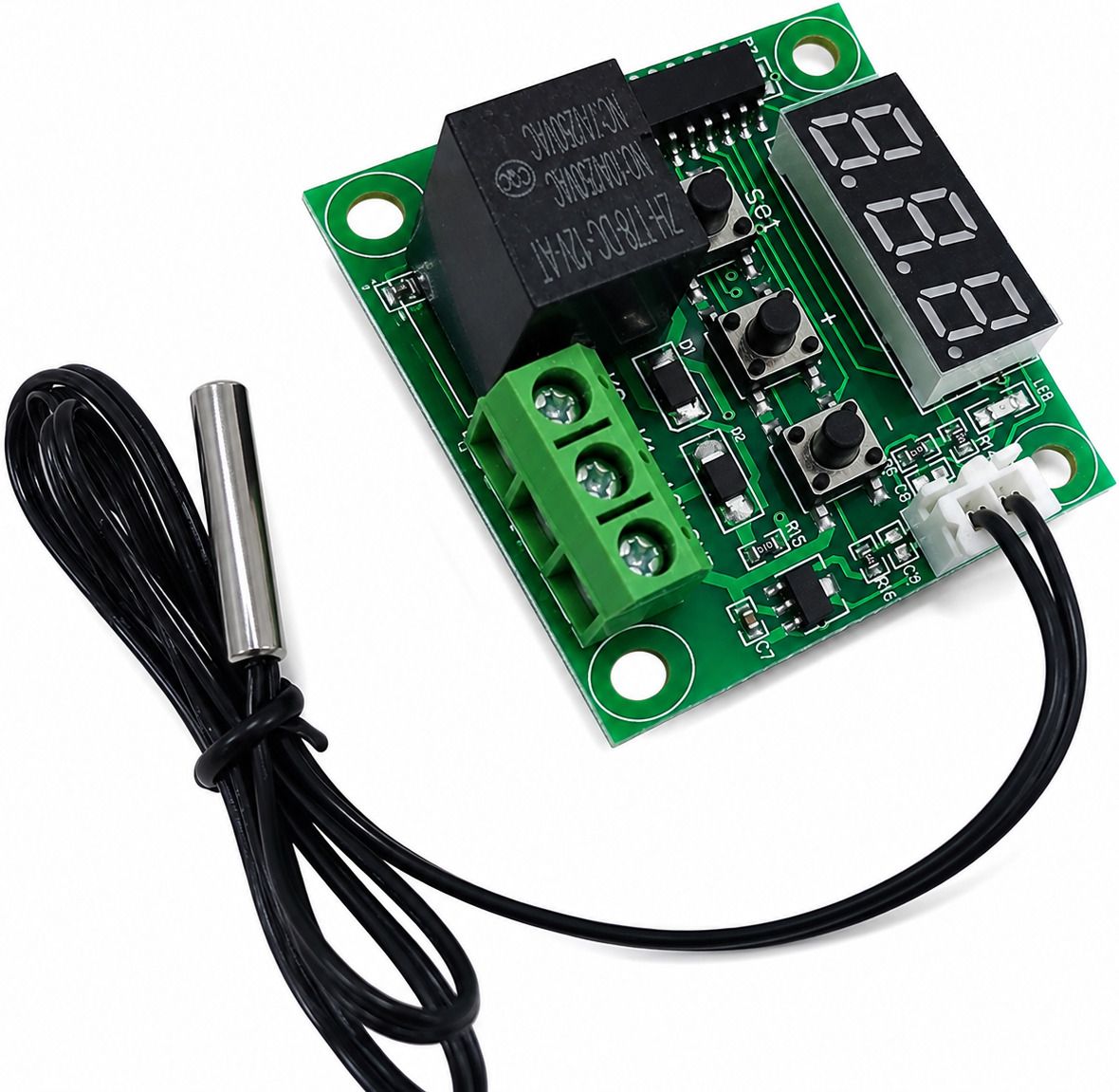 W1209 Digital Temperature Controller Module 12V DC Thermostat Switch with NTC Temperature Sensor and Controller Electronic Hobby Kit-image-4