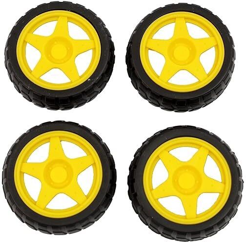 ROBODIUM BO Motor Wheels, 4 Pieces, DIY Robot Cars Multipurpose Controller