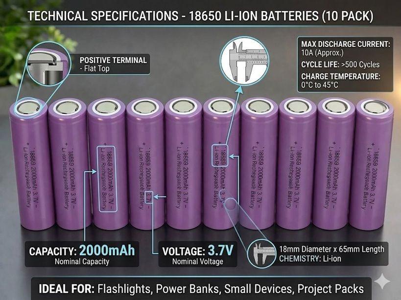 houseofcommon PREMIUM 2000mAh 18650 Lithium-Ion Rechargeable Electronic Components Electronic Hobby Kit-picture-19