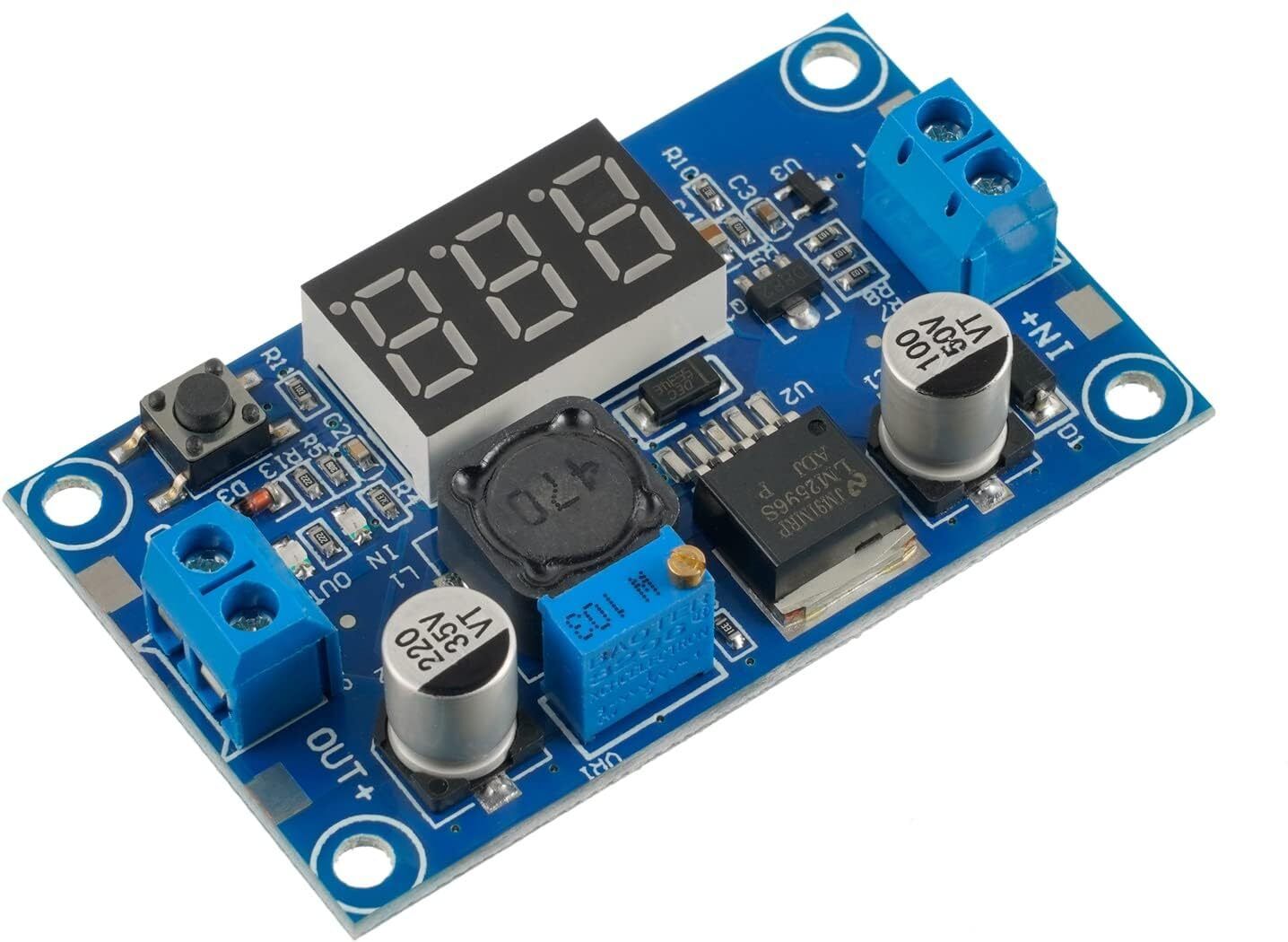 LM2596 DC-DC Buck Converter Module with Digital Voltmeter LED Display Board Display Lights Electronic Hobby Kit-image-34