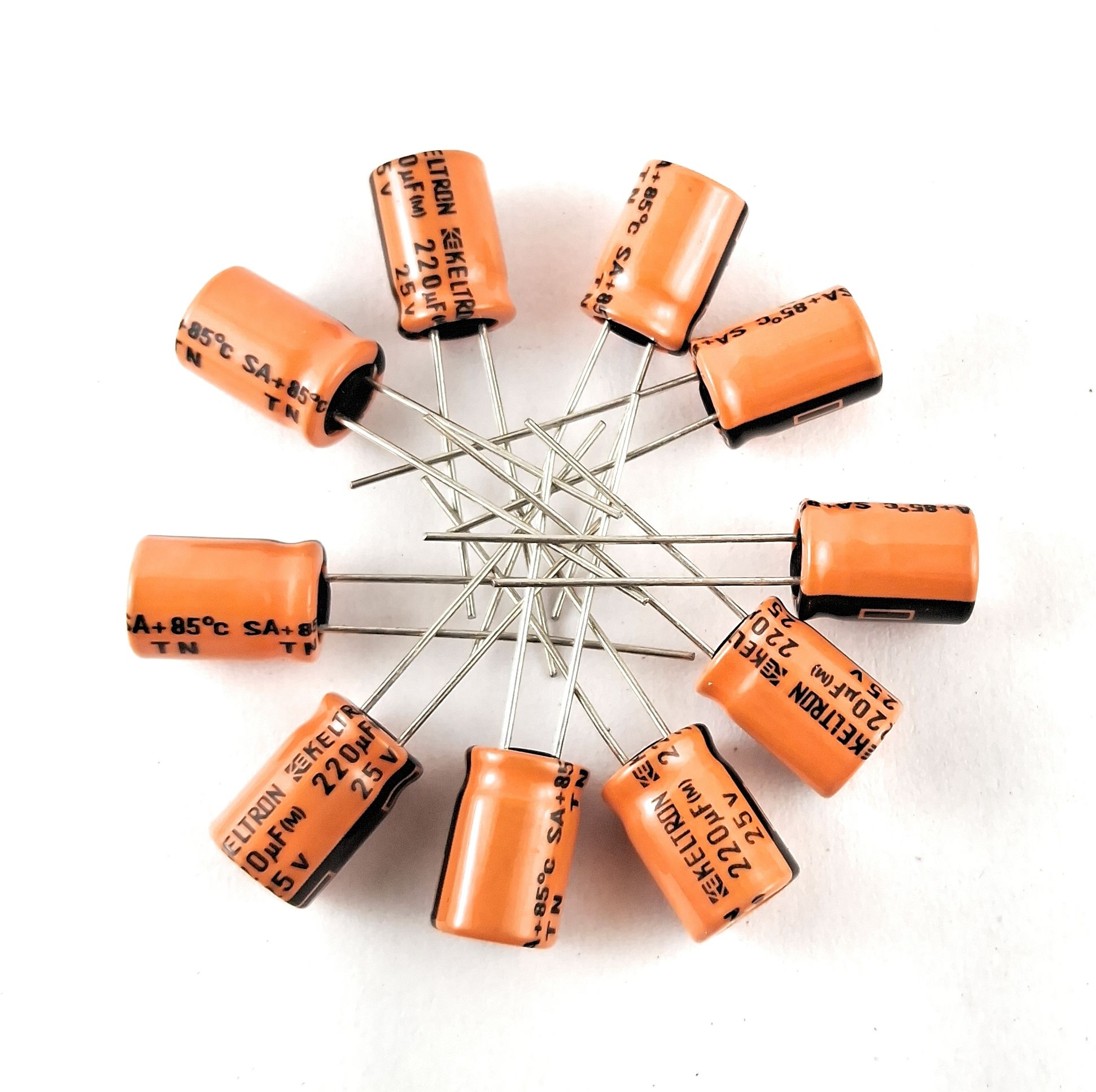 samaes 10 Pics 25 Volt 220 uF Electrolytic Capacitor cylinder shape Electronic Components Electronic Hobby Kit-picture-46