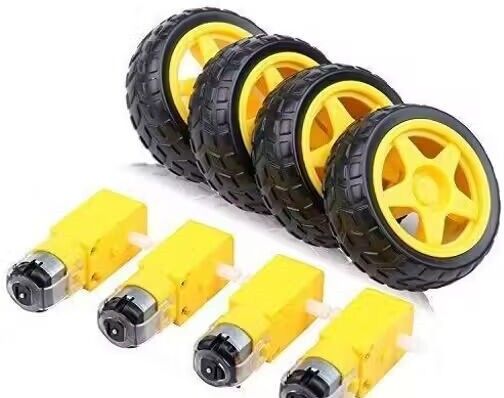 shriji BO Gear Motor & Wheel Kit Pack of 8 for DIY Robotics & Robot Car Automotive Electronic Hobby Kit-picture-16