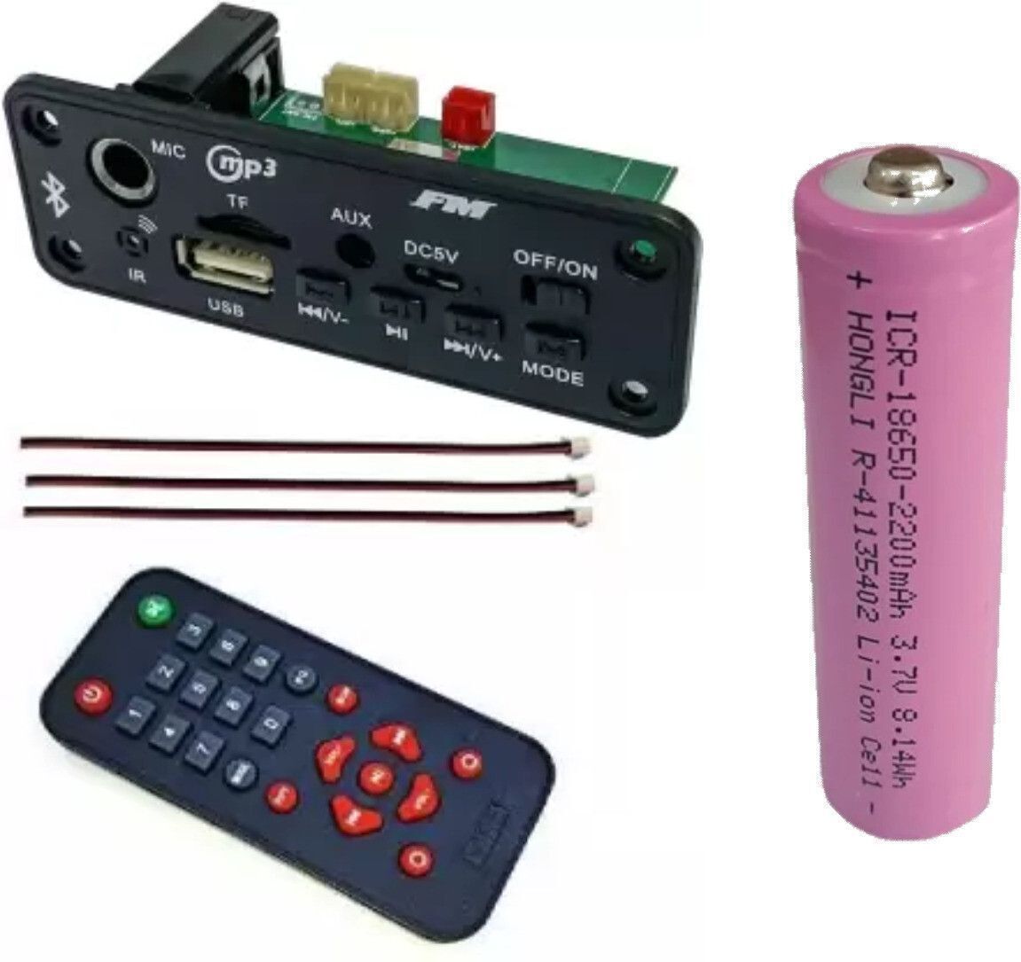 BT MODULE WITH MIC SLOT, TWO 5 WATT SPEAKER, SD CARD,1PCS 2000MH BATTERY NEWRRs Electronic Components Electronic Hobby Kit-image-14