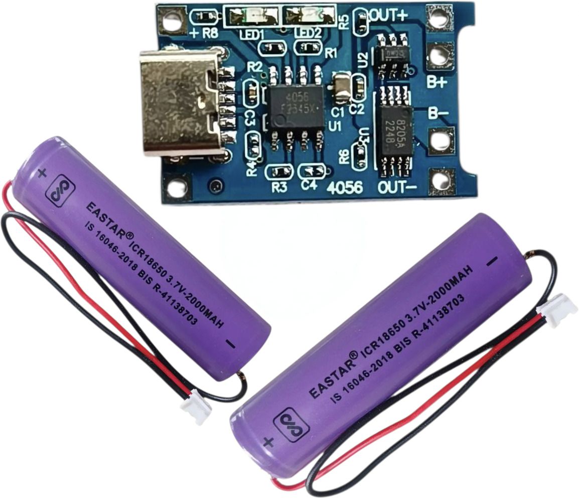 2pcs 3.7 v 2000 mAh Lithium Ion Rechargeable battery with 1pcs charging module Electronic Components Electronic Hobby Kit