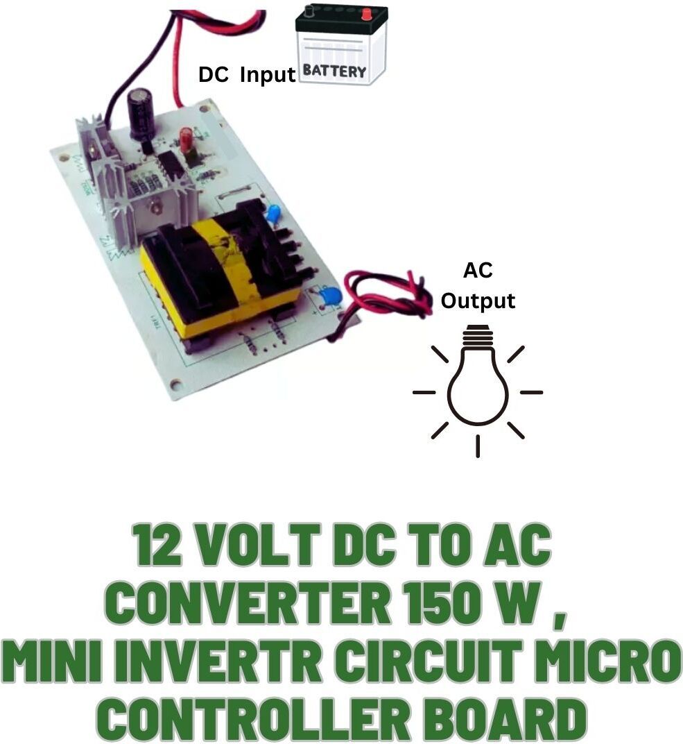 techsupreme 12 volt DC to AC Converter 150 W mini invertr circuit Micro Controller Board A3 Electronic Components Electronic Hobby Kit-picture-33