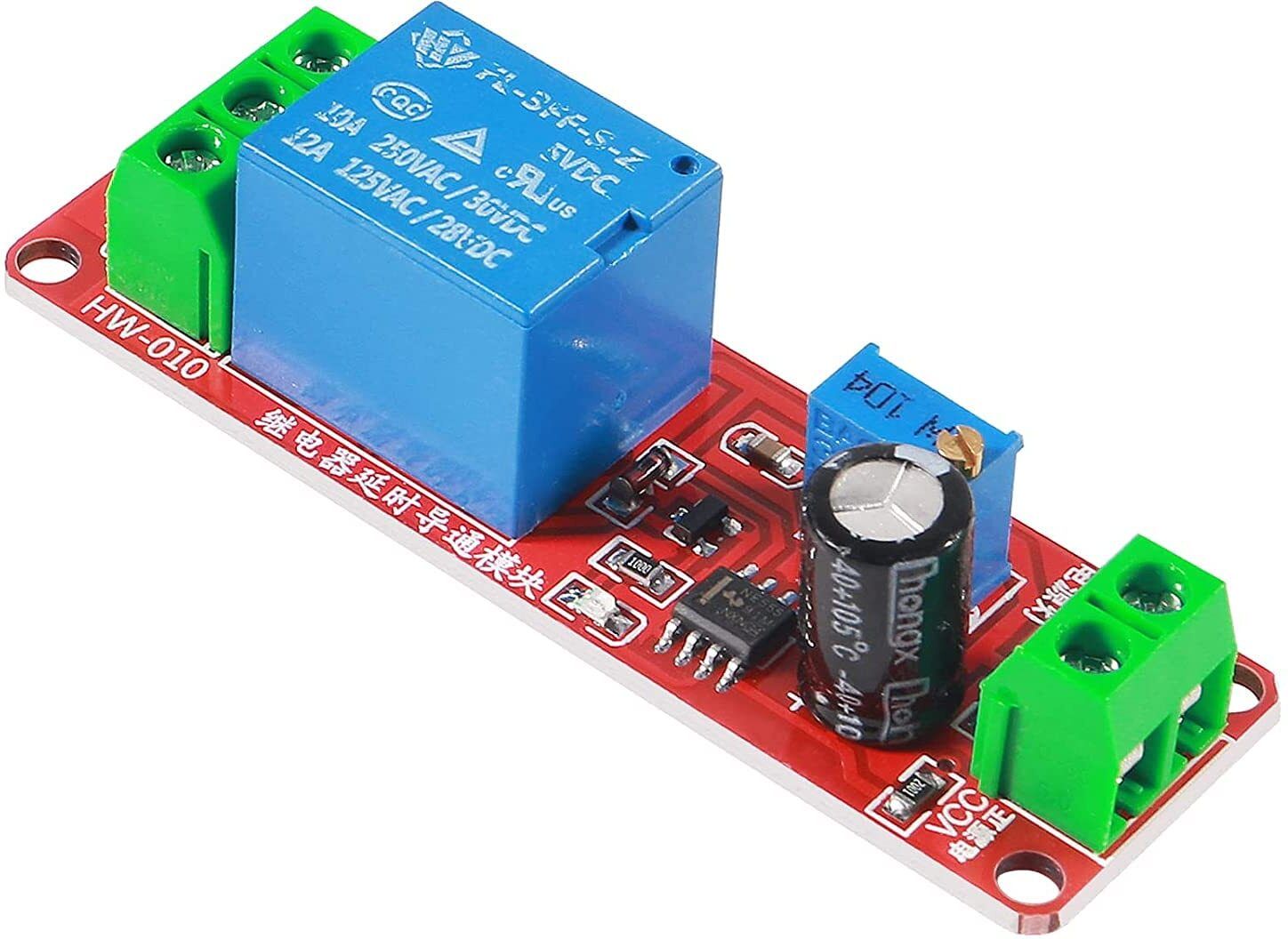 NE555 DC 5V 10A Timer Delay Relay Shield Module Timer Power Supply Electronic Hobby Kit-image-16