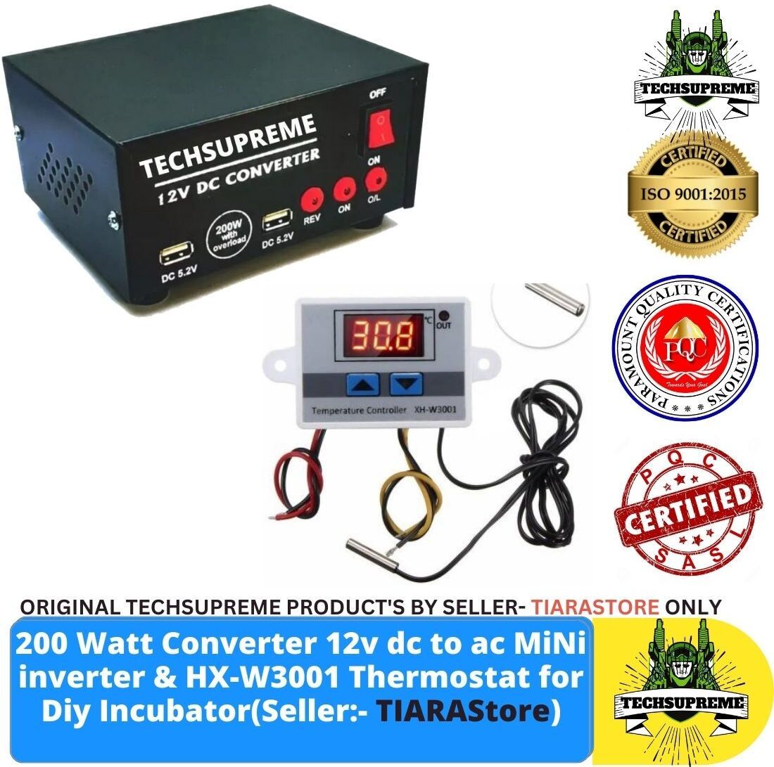 techsupreme 200 W Dc to Ac Converter & W3001 AC 220V Thermostat Switch kit Temperature Sensor and Controller Electronic Hobby Kit-picture-15
