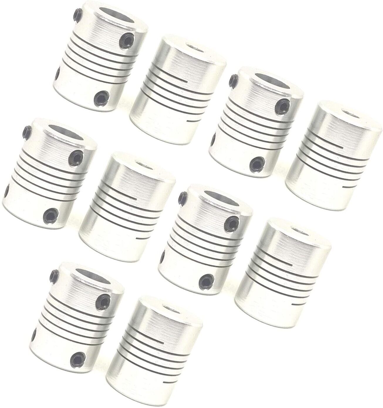 10Pcs 8 x 10mm Motor Jaw Shaft Coupler Aluminum 8mm 10mm Flexible Coupling Automotive Electronic Hobby Kit-image-4
