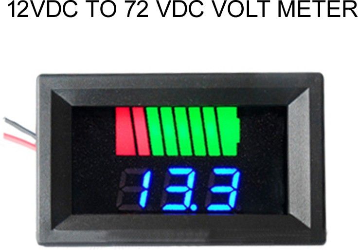 electrolight Charge Level Indicator 12V-72V Lithium Battery Capacity Meter LED Display. Voltmeter-picture-15