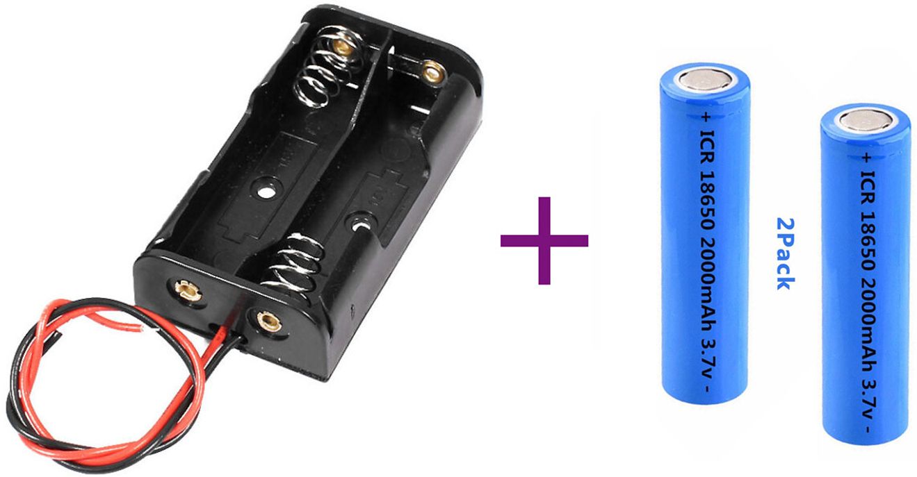 2 Cell 3.7V 18650 Battery Holder with 2 pieces 3.7V 18650 Rechargeable Battery Electronic Components Electronic Hobby Kit-image-17