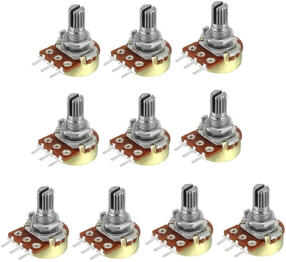 10PCS 10K ohm 3pin potentiometer, single variable resistor Round Electronic Components Electronic Hobby Kit-image-37