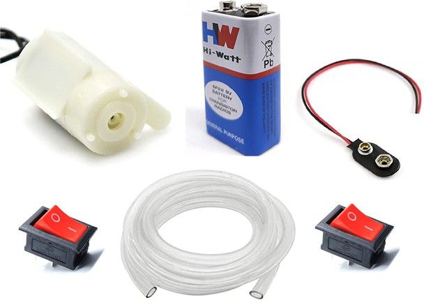 tzzot Science Project Mini water pump with pipe / 9v Battery /Fan for Students Educational Electronic Hobby Kit-picture-12
