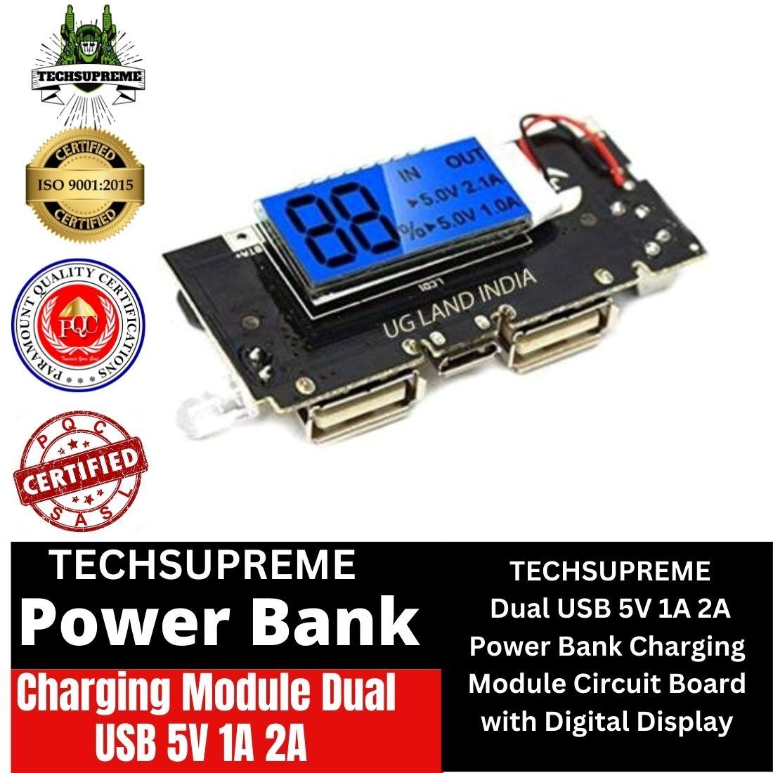 Premium Dual USB 5V 1A 2A Power Bank Charging Module with Digital Display 1A Electronic Components Electronic Hobby Kit-image-8