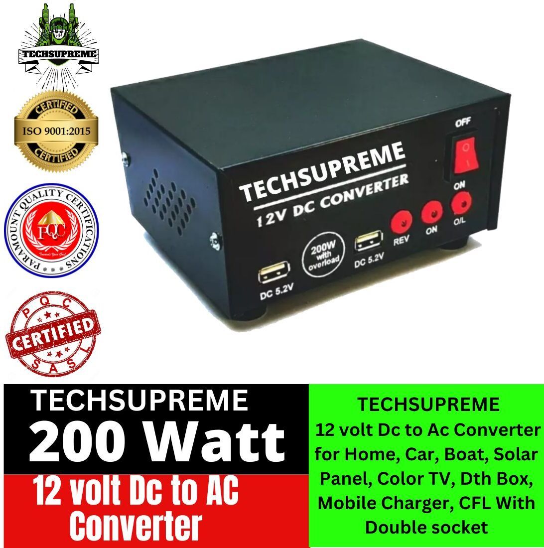 200W Mini DC to AC Converter with Dual USB & Double 5 Pin Socket output A11 Square Wave Inverter