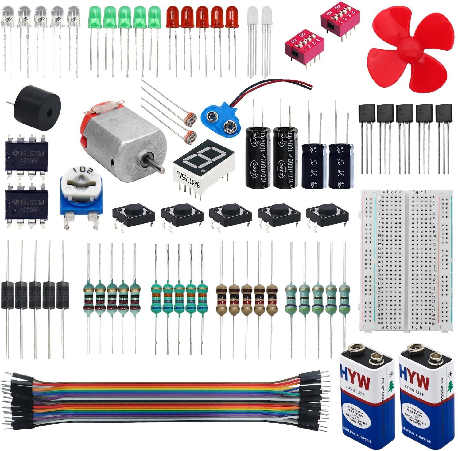 Starter Kit (70 ITEMS) 20+ DIY Projects with Electronics Components Electronic Components Electronic Hobby Kit-image-6